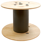 Plywood flange, tube made of PVC or cardboard, steel tie rods. Capacity up to 150-180 kg max.