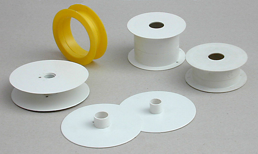 Impact polystyrene molded in two pieces for bias ribbon and the like